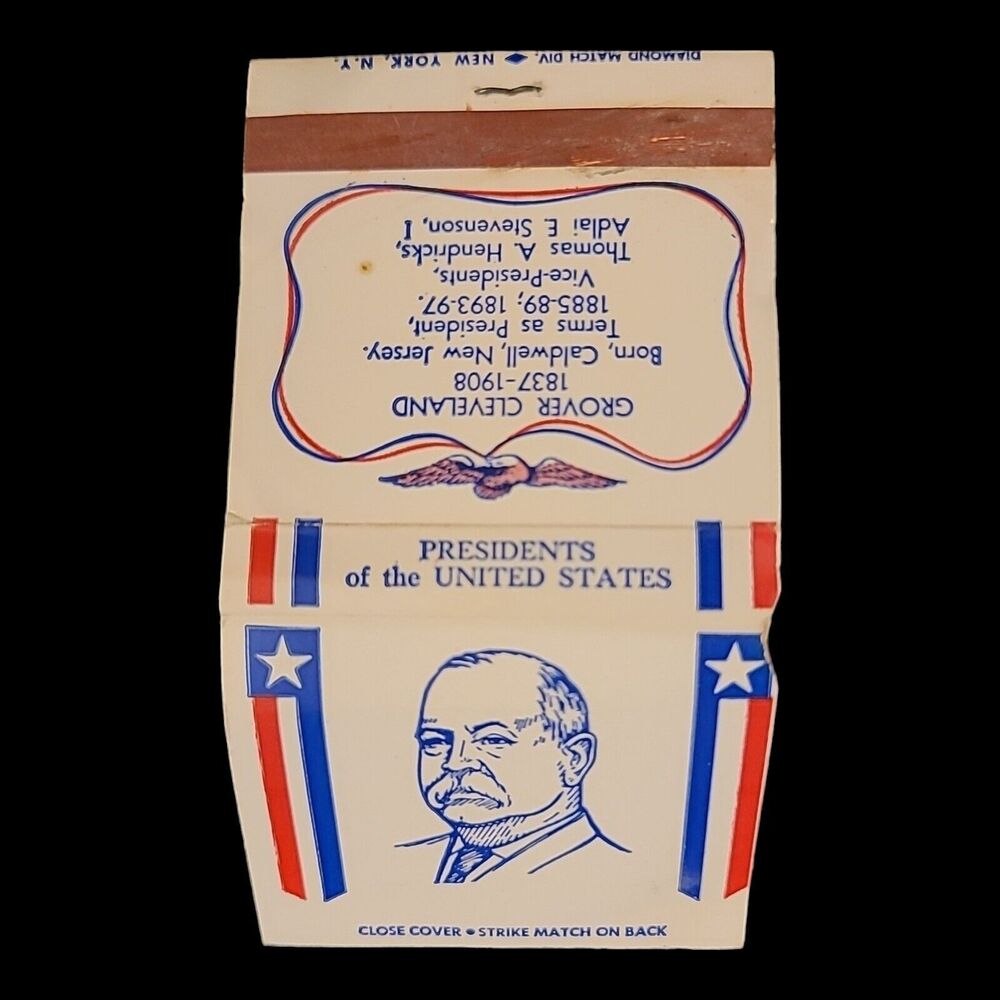 Vintage Grover Cleveland Matchbook Presidents‎ of the United States Matches